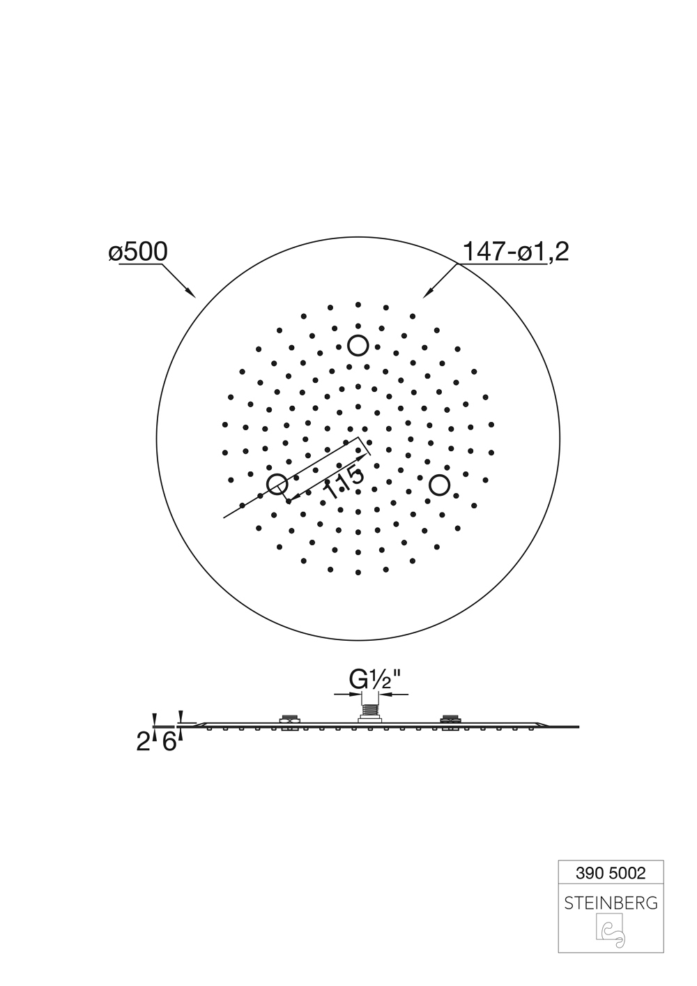 Serie 390 Tropical rain Regenpaneel ⌀ 50 cm für Deckeneinbau, Edelstahl poliert Serie 390 Tropical rain Regenpaneel ⌀ 50 cm für Deckeneinbau, Edelstahl poliert