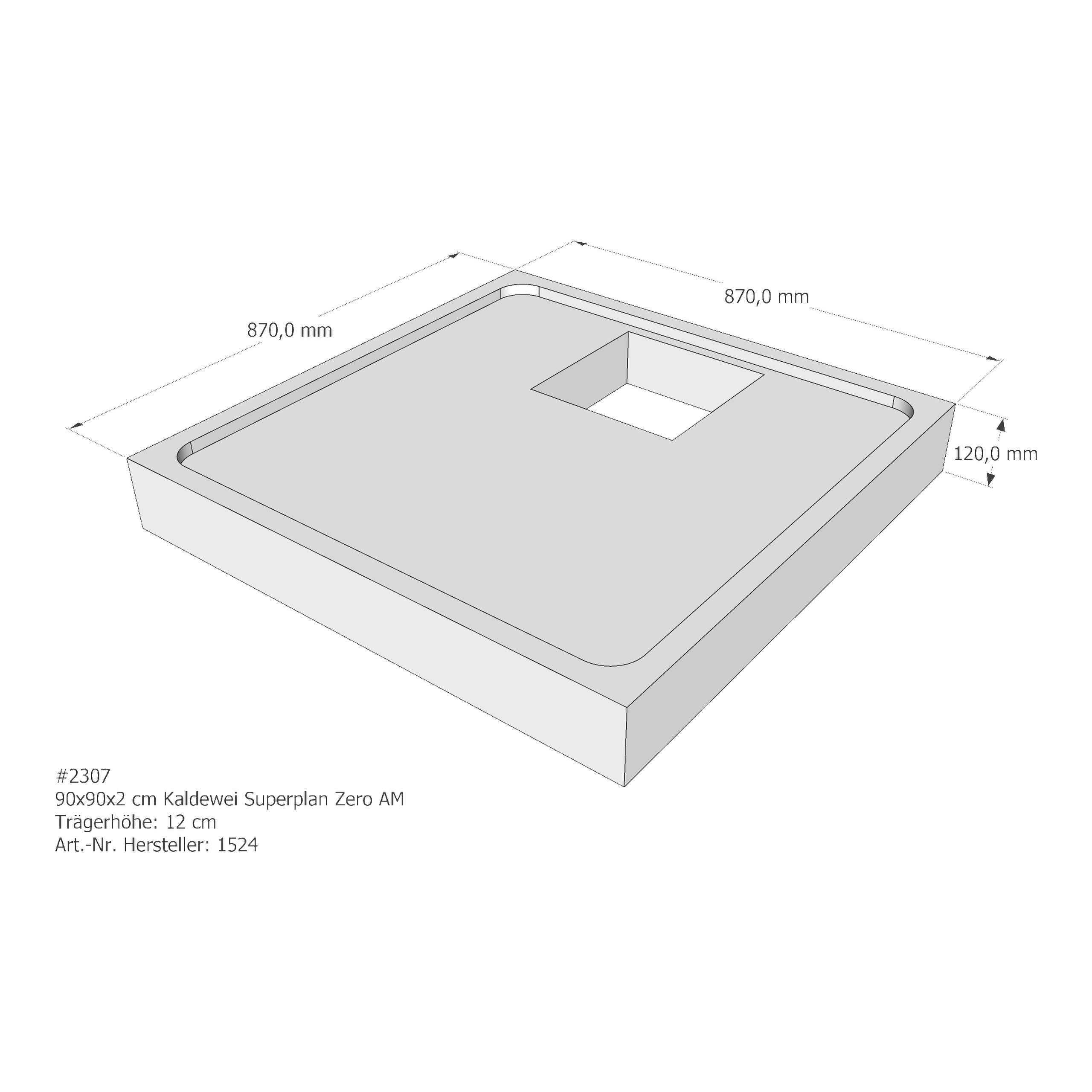 Duschwannenträger für Kaldewei Superplan Zero 90 × 90 × 2 cm Breite: 90 cm / Länge: 90 cm Duschwannenträger für Kaldewei Superplan Zero 90 × 90 × 2 cm Breite: 90 cm / Länge: 90 cm