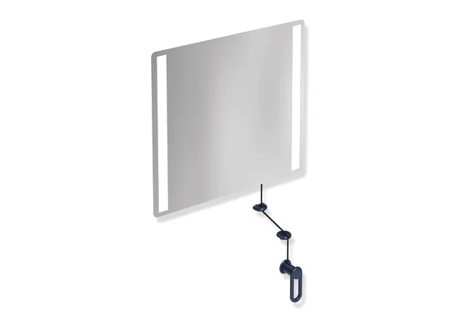 HEWI LED-Kippspiegel basic Serie 801, Stahlblau, 599x540mm