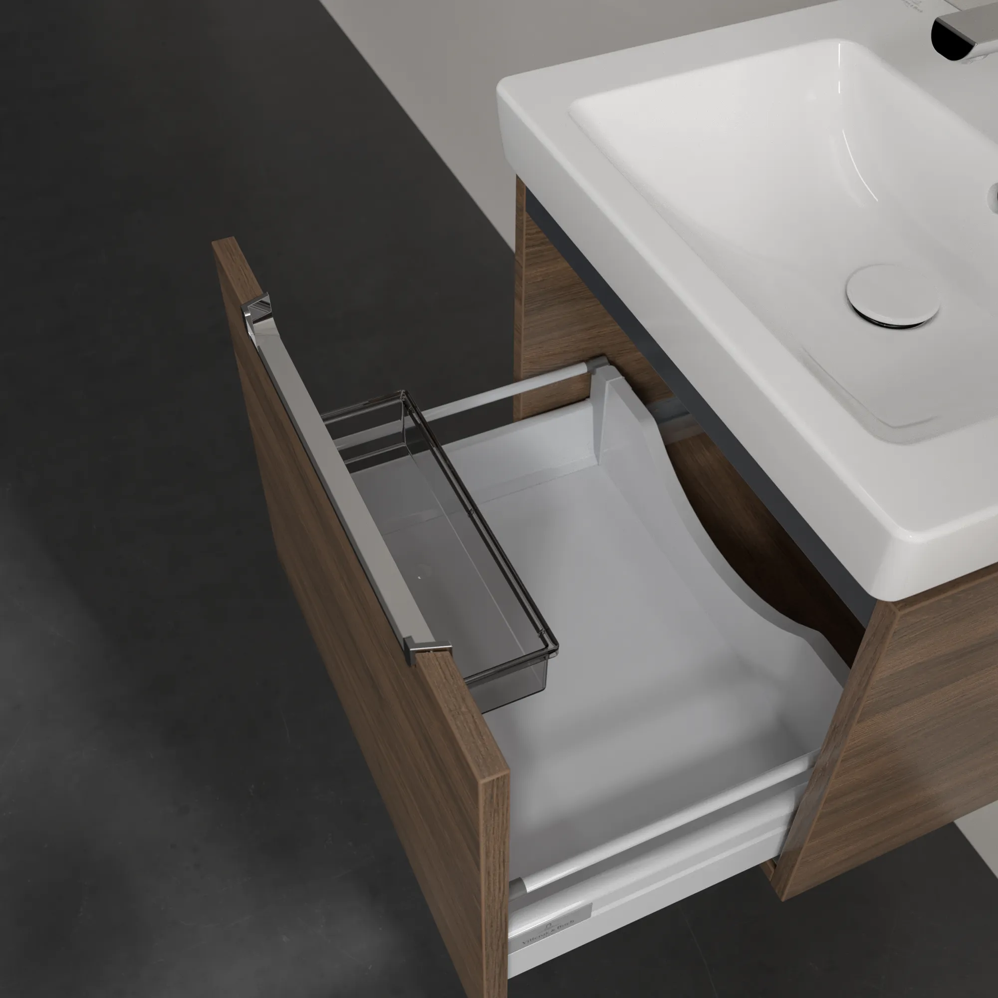 Villeroy & Boch Waschbeckenunterschrank Subway 2.0, Arizona Oak, 537x420x423 mm, eckig, mittige Wanneneinbauposition, SoftClosing, 1 Auszug Villeroy & Boch Waschbeckenunterschrank Subway 2.0, Arizona Oak, 537x420x423 mm, eckig, mittige Wanneneinbauposition, SoftClosing, 1 Auszug