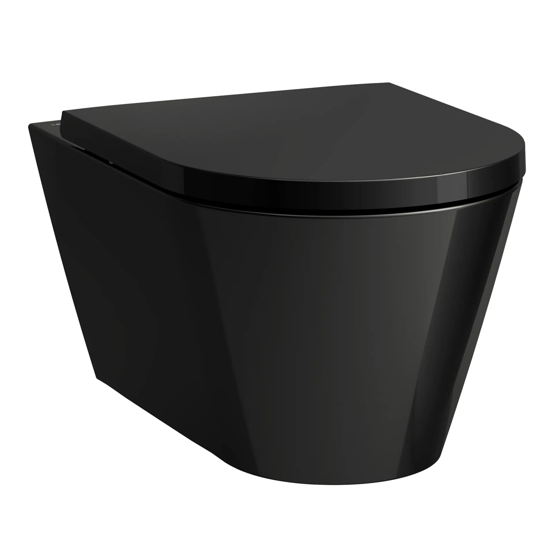 Laufen Wand-Tiefspül-WC Silent-Flush „Kartell“ 370 × 340 × 545 mm in Schwarz glänzend, ohne Spülrand