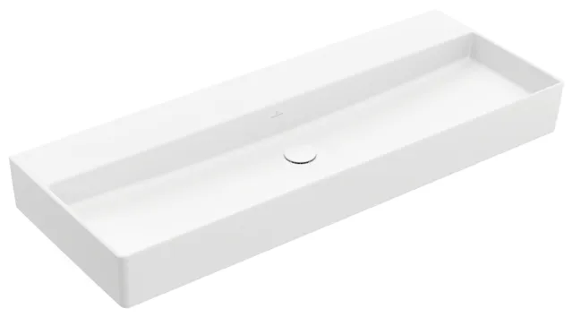 Villeroy & Boch Wandwaschtisch aus TitanCeram geschliffen „Memento 2.0“ 1200 × 470 × 150 mm, ohne Hahnlochbohrung in Stone White Villeroy & Boch Wandwaschtisch aus TitanCeram geschliffen „Memento 2.0“ 1200 × 470 × 150 mm, ohne Hahnlochbohrung in Stone White