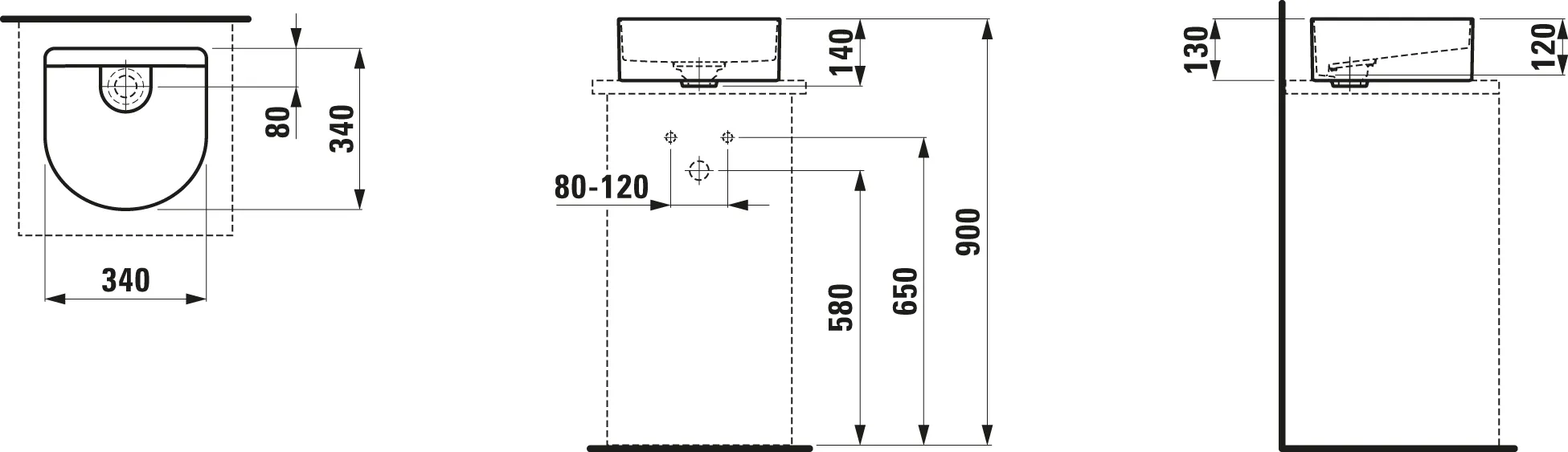 Waschtisch-Schale SONAR 340x340x140 ohne Hahnloch ohne Überlauf weiß Waschtisch-Schale SONAR 340x340x140 ohne Hahnloch ohne Überlauf weiß