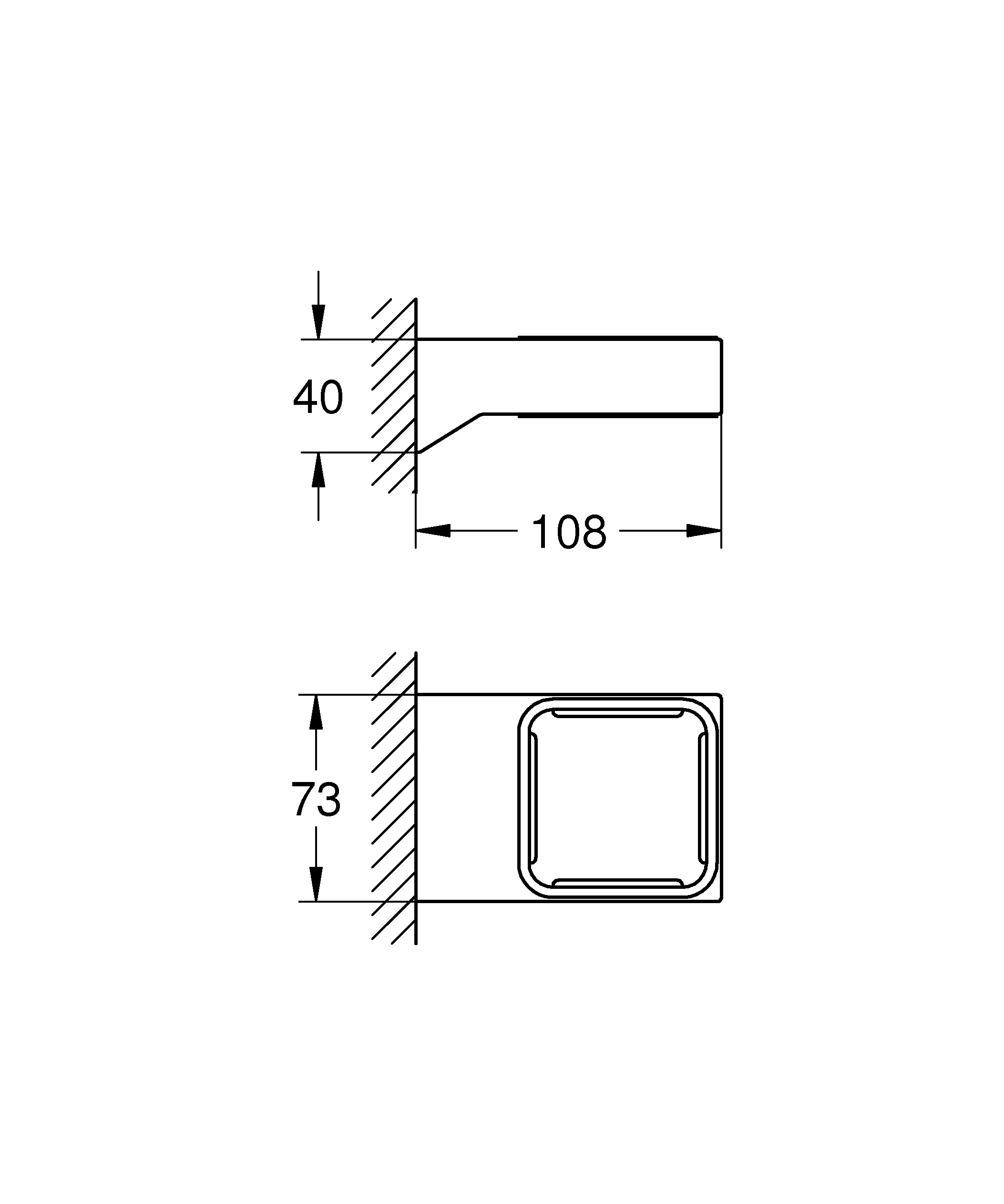 Grohe Glas/Seifehalter „Selection Cube“ in Befestigung verdeckt Grohe Glas/Seifehalter „Selection Cube“ in Befestigung verdeckt