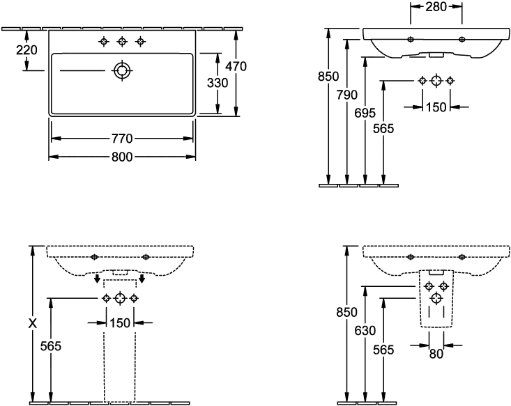 Halbsäule „Subway 2.0“ 31,5 × 29 × 20 cm in Weiß Alpin