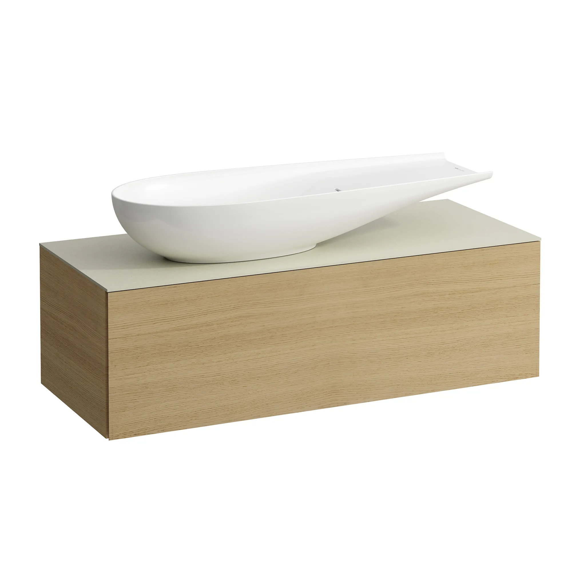 Laufen Schubladenelement „Ilbagnoalessi“ 1200 × 370 × 500 mm Eiche hell, ohne Hahnlochbohrung, links Laufen Schubladenelement „Ilbagnoalessi“ 1200 × 370 × 500 mm Eiche hell, ohne Hahnlochbohrung, links