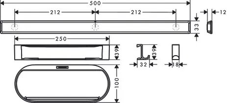 Hansgrohe WallStoris Duschset, Mattschwarz Hansgrohe WallStoris Duschset, Mattschwarz