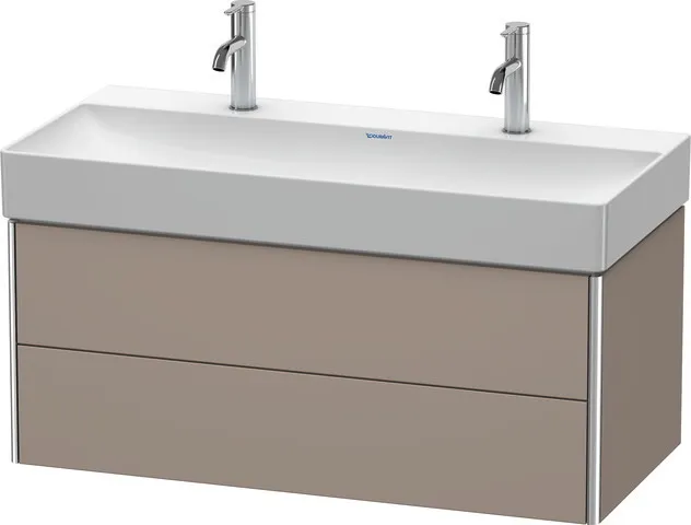 Duravit Waschtischunterschrank wandhängend „XSquare“ 98,4 × 39,7 × 46 cm Basalt Matt