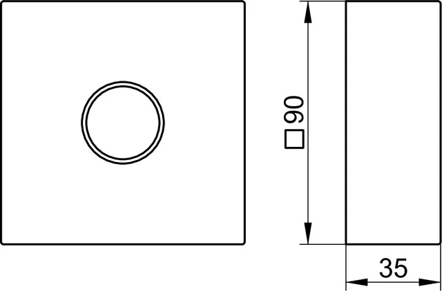 IXMO Verlängerungs-eckig f. Höhe 25 mm Edelstahl-finish