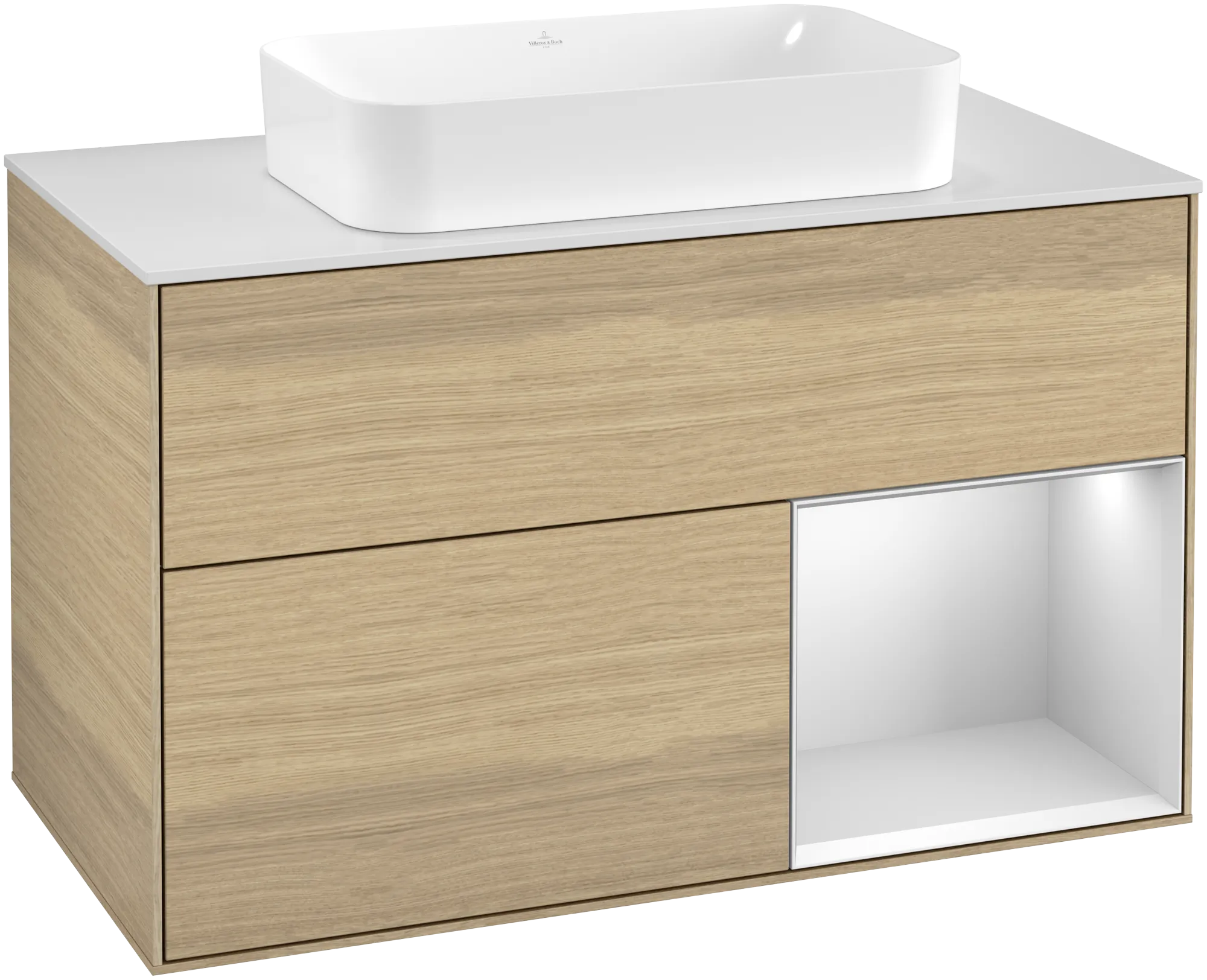 Villeroy & Boch Finion Waschbeckenunterschrank F25, 1000 x 603 x 501 mm, mit Beleuchtung