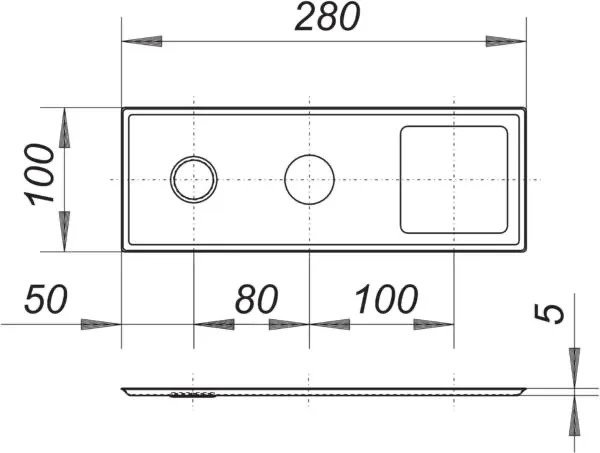 Abdeckplatte zu WE-Siphon 405 E/406 E, Edelstahl