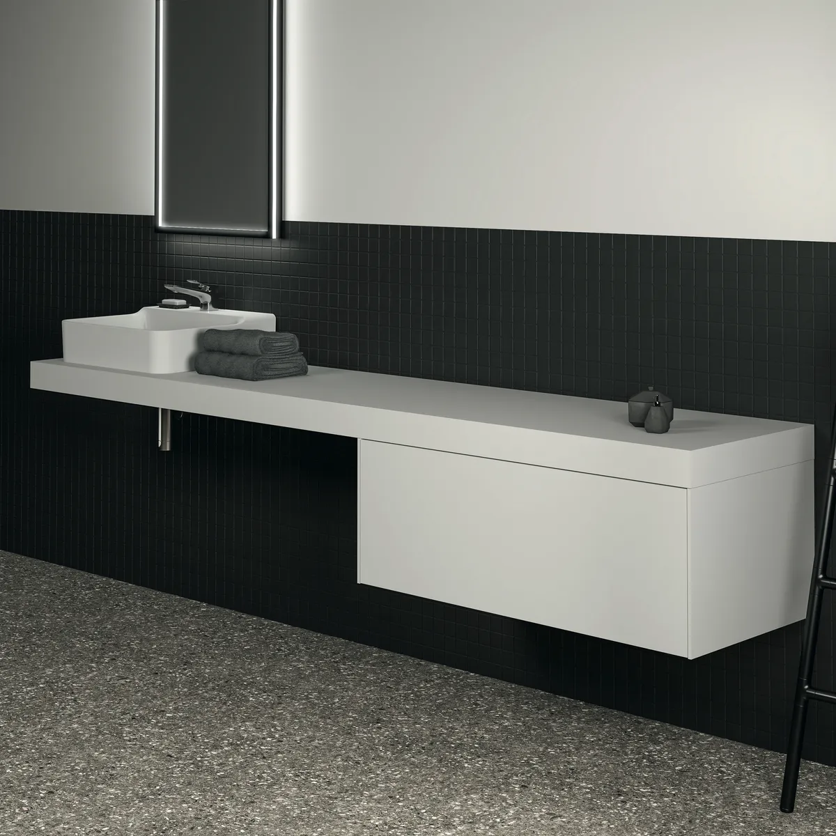 Konsole Conca, 2400x505x80mm, Weiß Konsole Conca, 2400x505x80mm, Weiß