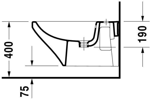 Duravit Wand-Bidet „DuraStyle“, Befestigung verdeckt 37 × 62 × 32,5 cm