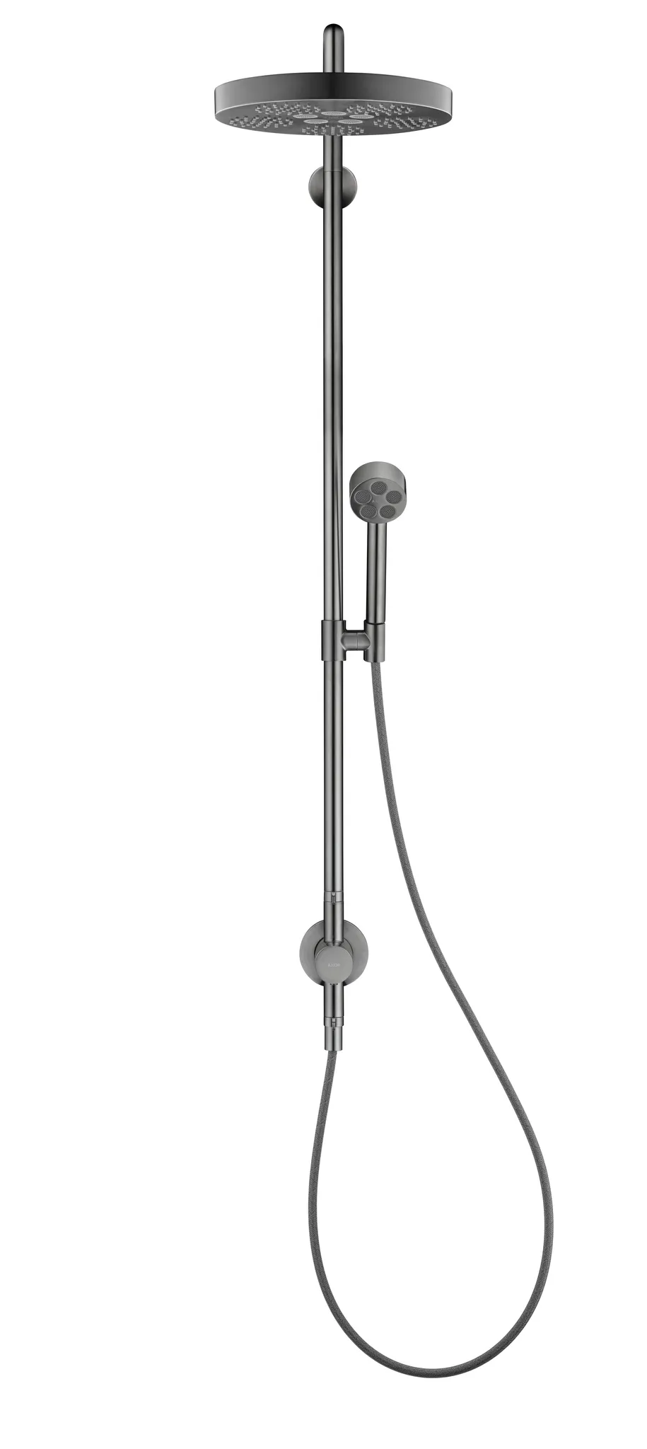 Hansgrohe AXOR One Showerpipe Unterputz mit Thermostat und Kopfbrause 280 1jet BBC, Brushed Black Chrome