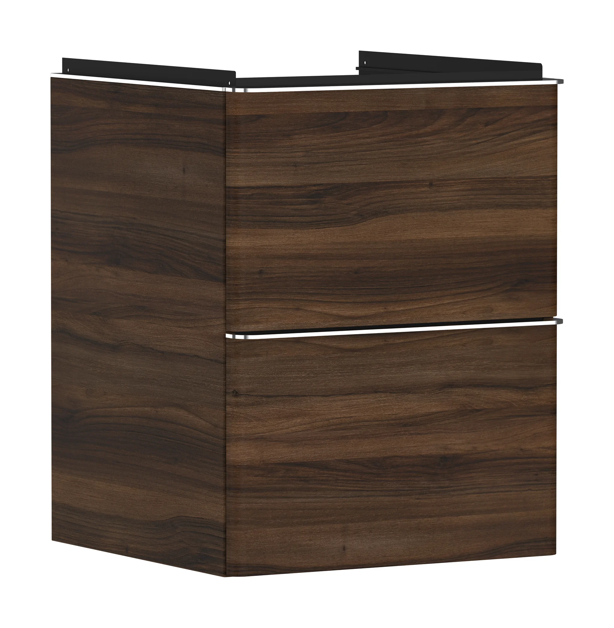 Hansgrohe Xelu Q Waschtischunterschrank Nussbaum Dunkel, 480x475 mm, 2 Schubkästen, verchromte Griffe, SoftClose, vormontiert