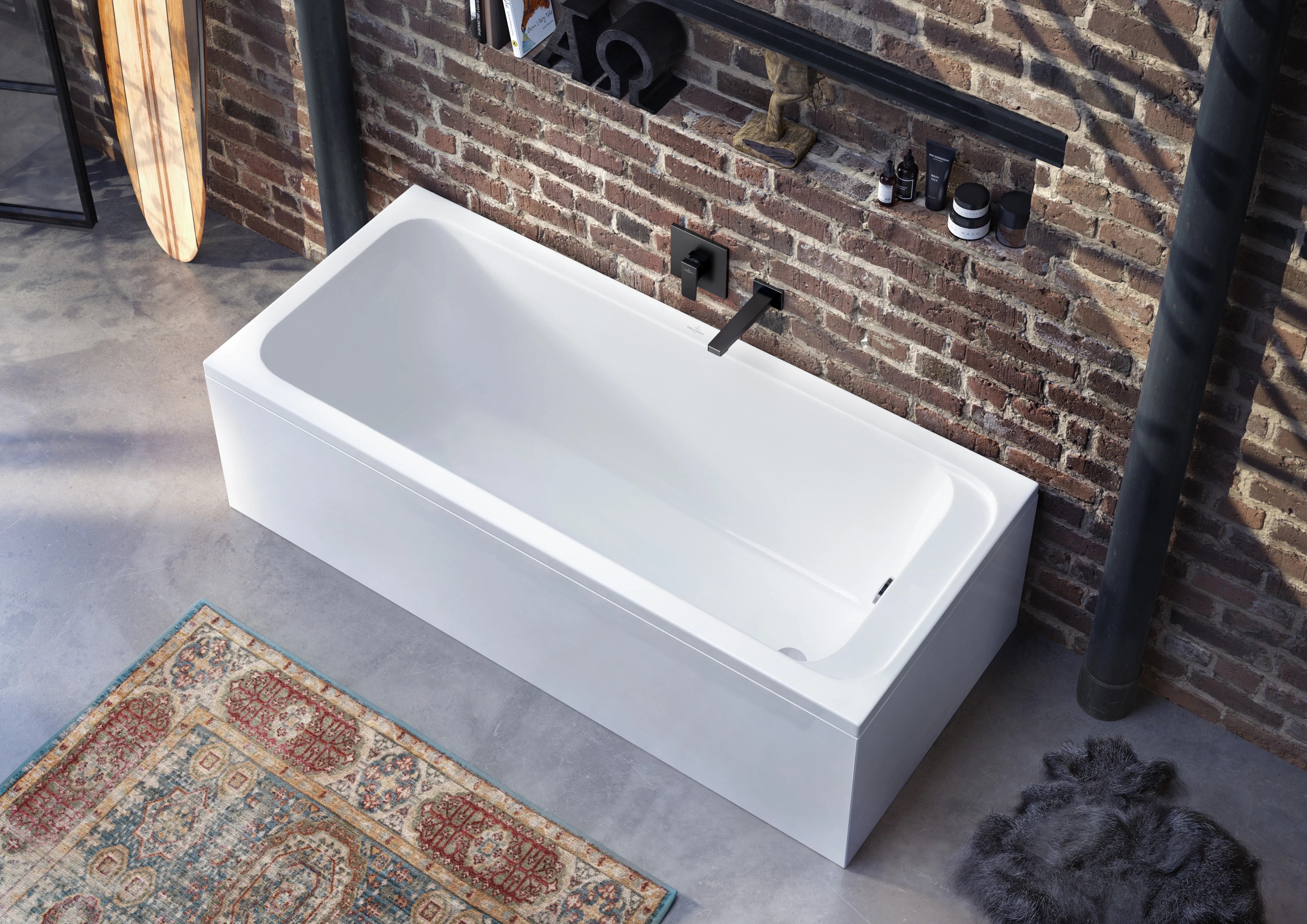 Villeroy & Boch Badewanne „Architectura“ rechteck 150 × 70 cm, Fußablauf