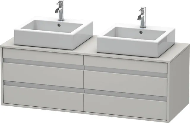 Duravit Waschtischunterschrank wandhängend „Ketho“ 140 × 49,6 × 55 cm Betongrau Matt Duravit Waschtischunterschrank wandhängend „Ketho“ 140 × 49,6 × 55 cm Betongrau Matt