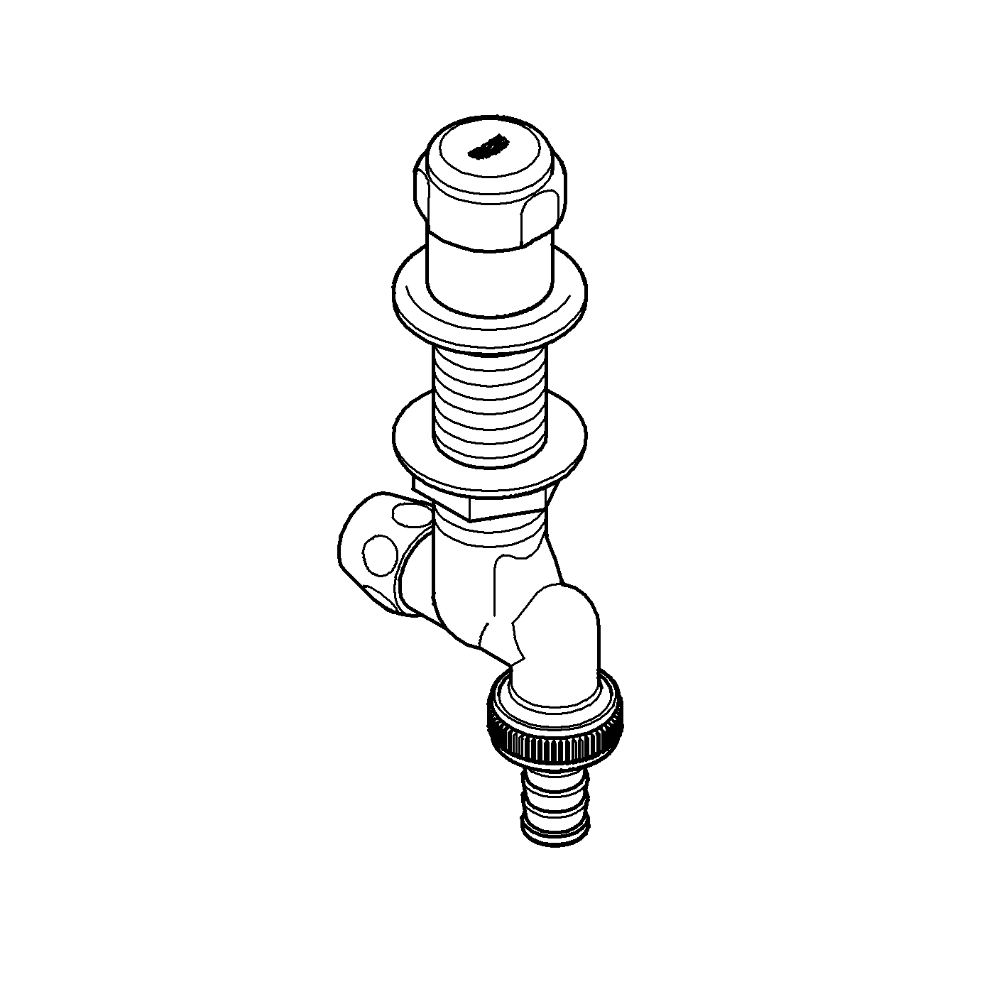 Original WAS Untertischventil 41050, DN 15, Spültischmontage, 50 mm verstellbar, Fettkammer-Oberteil 1/2'' für den absperrbaren Schlauchanschluss, Rückflussverhinderer Typ EB, eigensicher, chrom