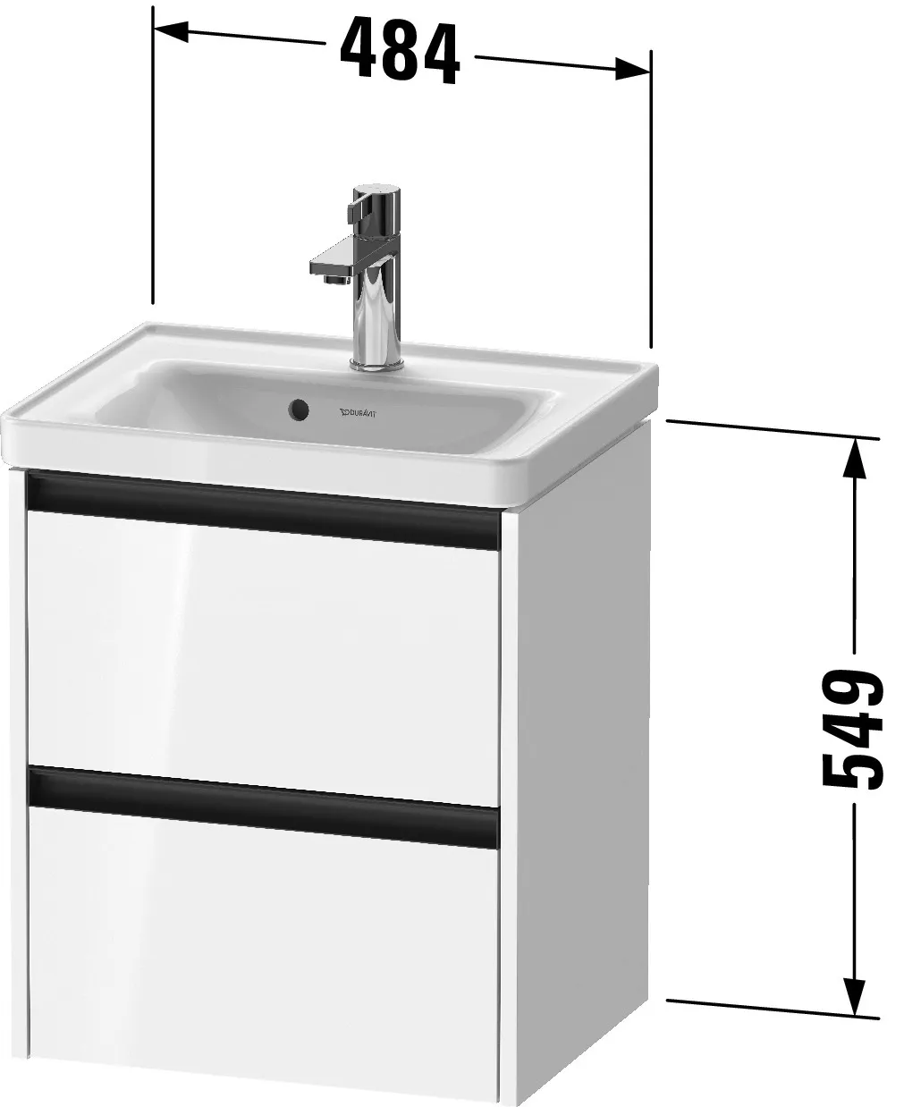 Duravit Waschtischunterschrank wandhängend „Ketho.2“ 48,4 × 54,9 × 37,5 cm Basalt Matt Duravit Waschtischunterschrank wandhängend „Ketho.2“ 48,4 × 54,9 × 37,5 cm Basalt Matt