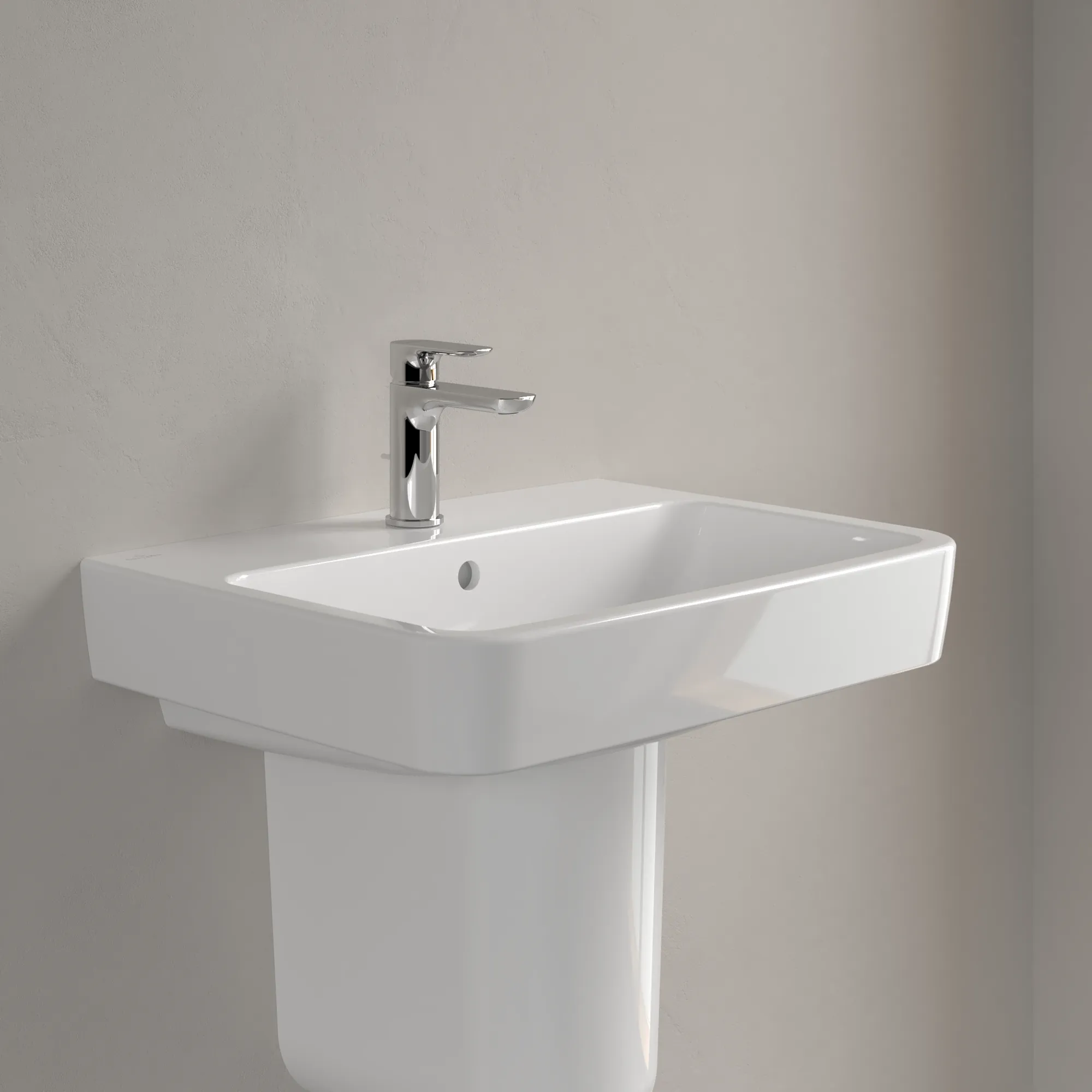 Villeroy & Boch Wandwaschtisch „O.novo“ 600 × 460 × 175 mm, für Becken mittig, mit Hahnlochbohrung, Hahnlochposition mittig in Weiß Alpin Villeroy & Boch Wandwaschtisch „O.novo“ 600 × 460 × 175 mm, für Becken mittig, mit Hahnlochbohrung, Hahnlochposition mittig in Weiß Alpin