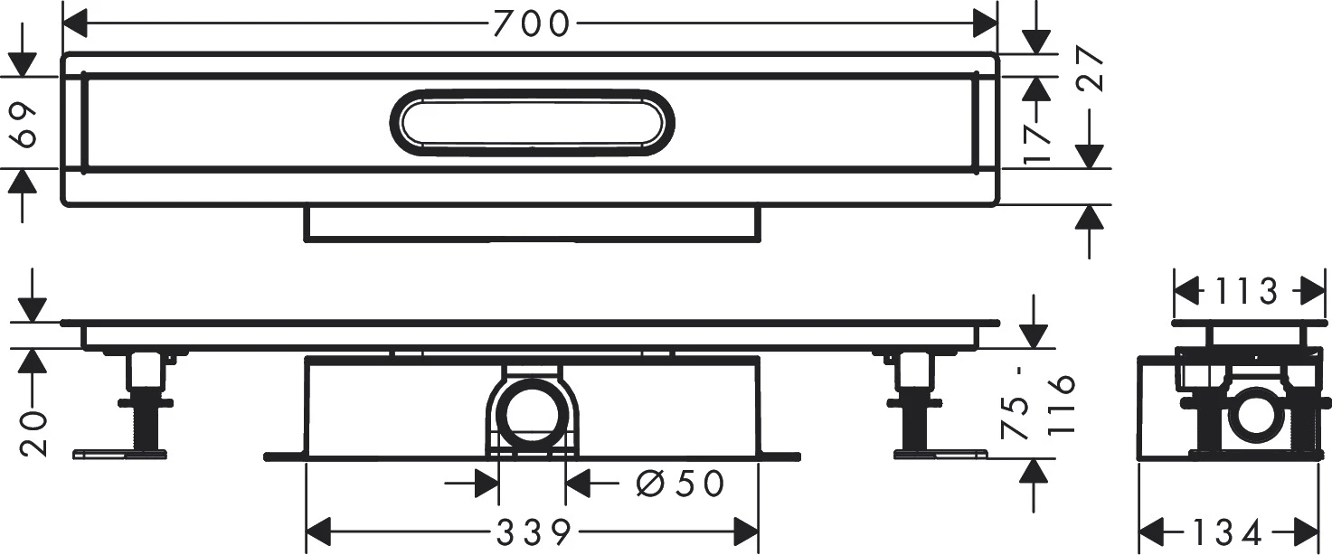 Komplettset uBox universal für Standardinstall.700mm für DR FS