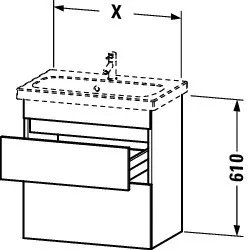 Duravit Waschtischunterschrank wandhängend „DuraStyle“ 58 × 61 × 36,8 cm