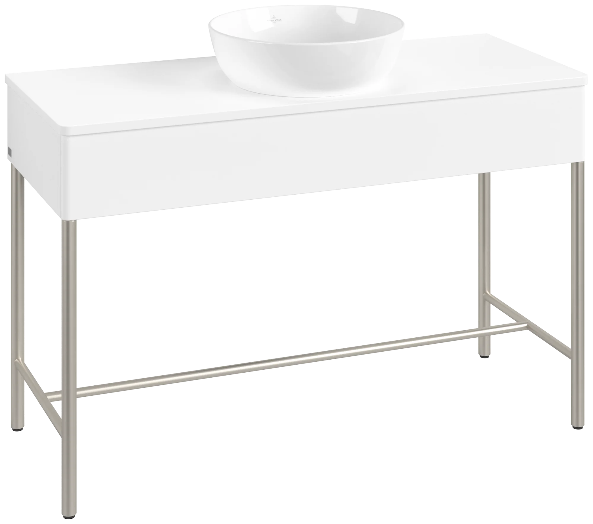 Villeroy & Boch Waschbeckenunterschrank Artis K62010MT, Eckig White Matt Lacquer, 1.200 x 782 x 500 mm, Push-to-open Funktion, 1 Auszug mit Antirutsch