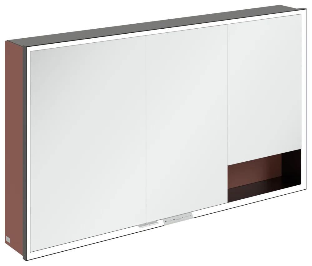 Villeroy & Boch Aufputz-Spiegelschrank My View+ B48113, 1300x750x168mm, Wine Red