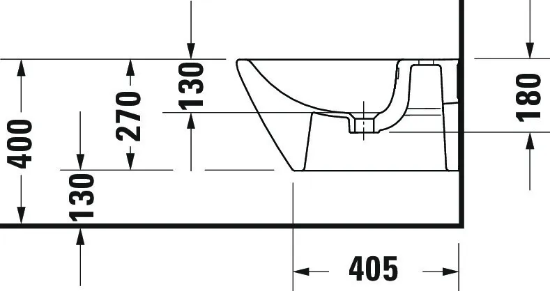 Duravit Wand-Bidet „D-Neo“, Befestigung sichtbar 37 × 54 × 27 cm