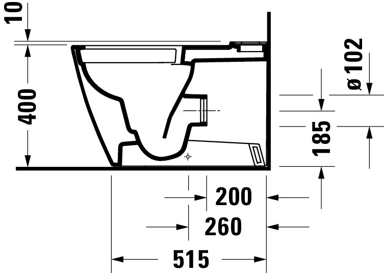 Stand-WC Kombi 650mm Viu, Weiß rimless, TS, Abgang vario