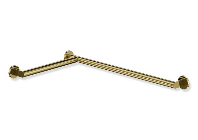 HEWI Dusch- und Wannenhandlauf System 900, Edelstahl PVD Gold glänzend, Längen 765 mm / 475 mm, Durchmesser 32 mm, links HEWI Dusch- und Wannenhandlauf System 900, Edelstahl PVD Gold glänzend, Längen 765 mm / 475 mm, Durchmesser 32 mm, links
