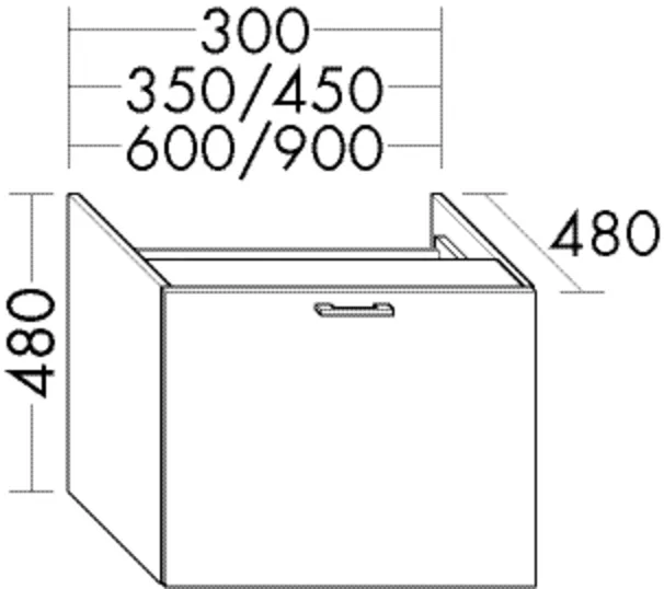 burgbad Hochschrank „Sys30“ 640 × 480 × 520 mm in Grau Hochglanz