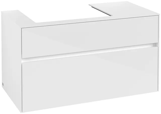 Villeroy & Boch Waschtischunterschrank „Collaro“ 1000 × 548 × 500 mm Glossy White, ohne Beleuchtung, für Becken links