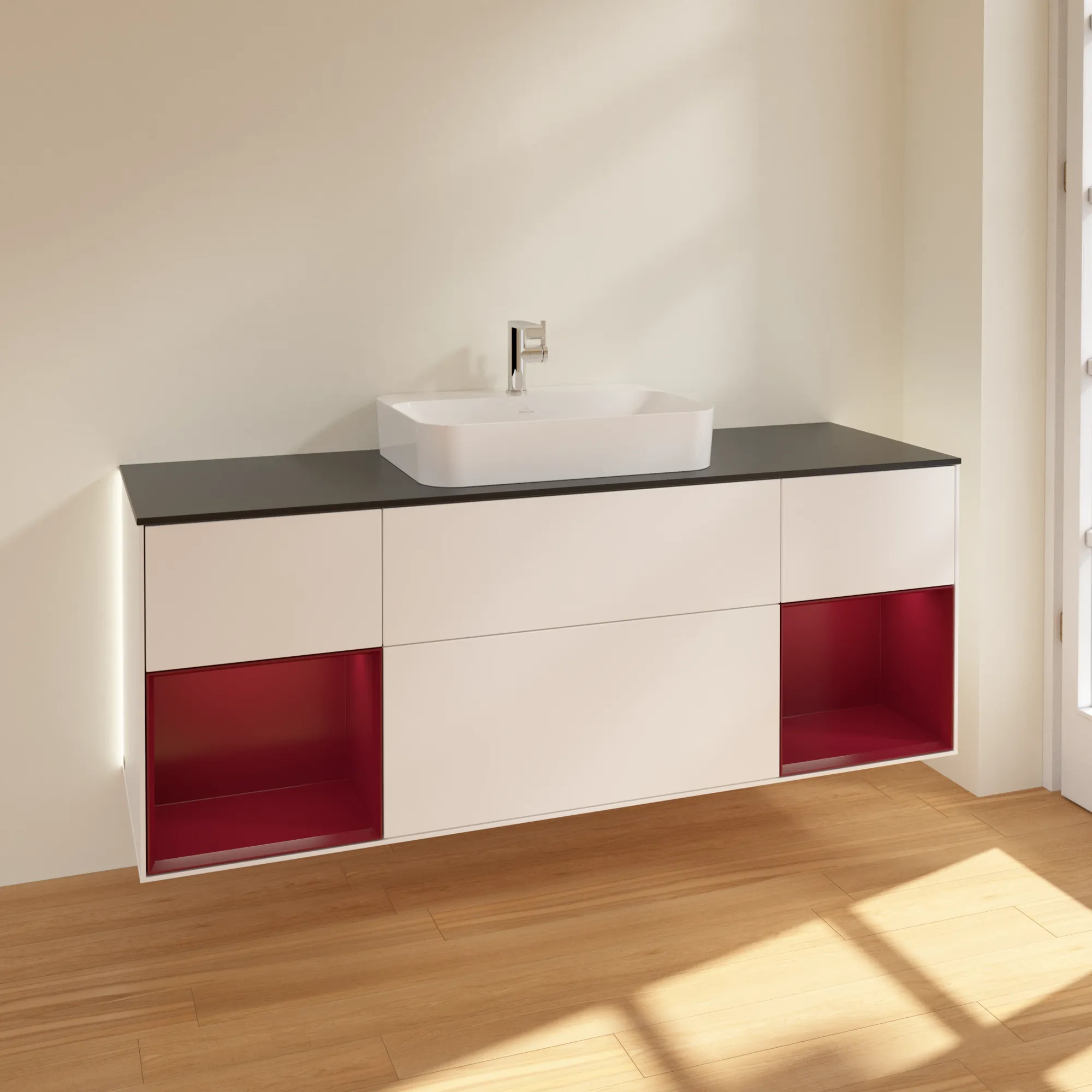 Villeroy & Boch Waschtischunterschrank „Finion“ für Schrankwaschtisch 1600 × 603 × 501 mm White Matt Lacquer, für Becken mittig