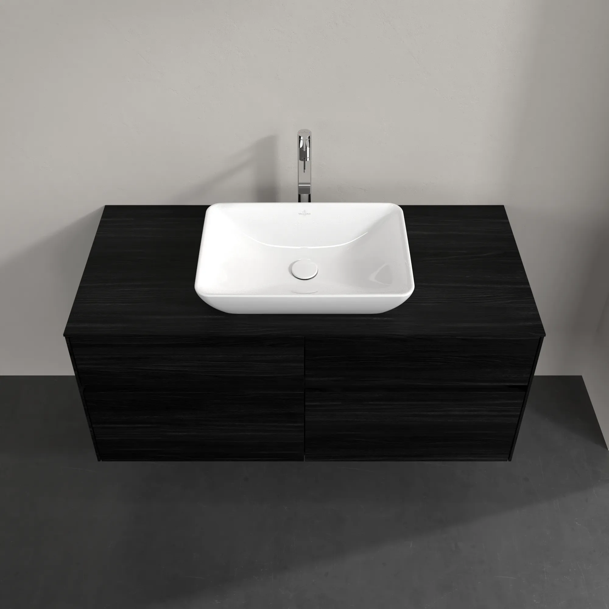 Villeroy & Boch Waschtischunterschrank „Collaro“ 1200 × 548 × 500 mm Black Oak, ohne Beleuchtung, für Becken mittig Villeroy & Boch Waschtischunterschrank „Collaro“ 1200 × 548 × 500 mm Black Oak, ohne Beleuchtung, für Becken mittig