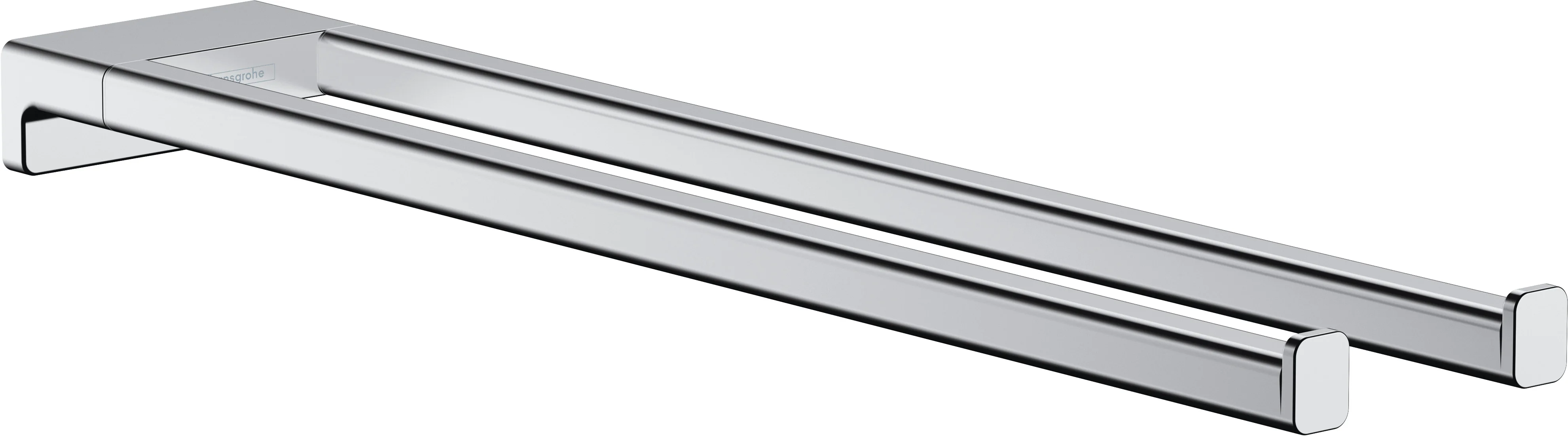 Hansgrohe AddStoris Q Handtuchhalter zweiarmig, Chrom, 445 mm Länge, Wandmontage mit verdeckter Befestigung