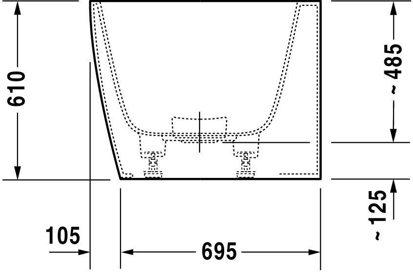 Duravit Badewanne „DuraSquare“ vorwand rechteck 180 × 80 cm, links in Weiß