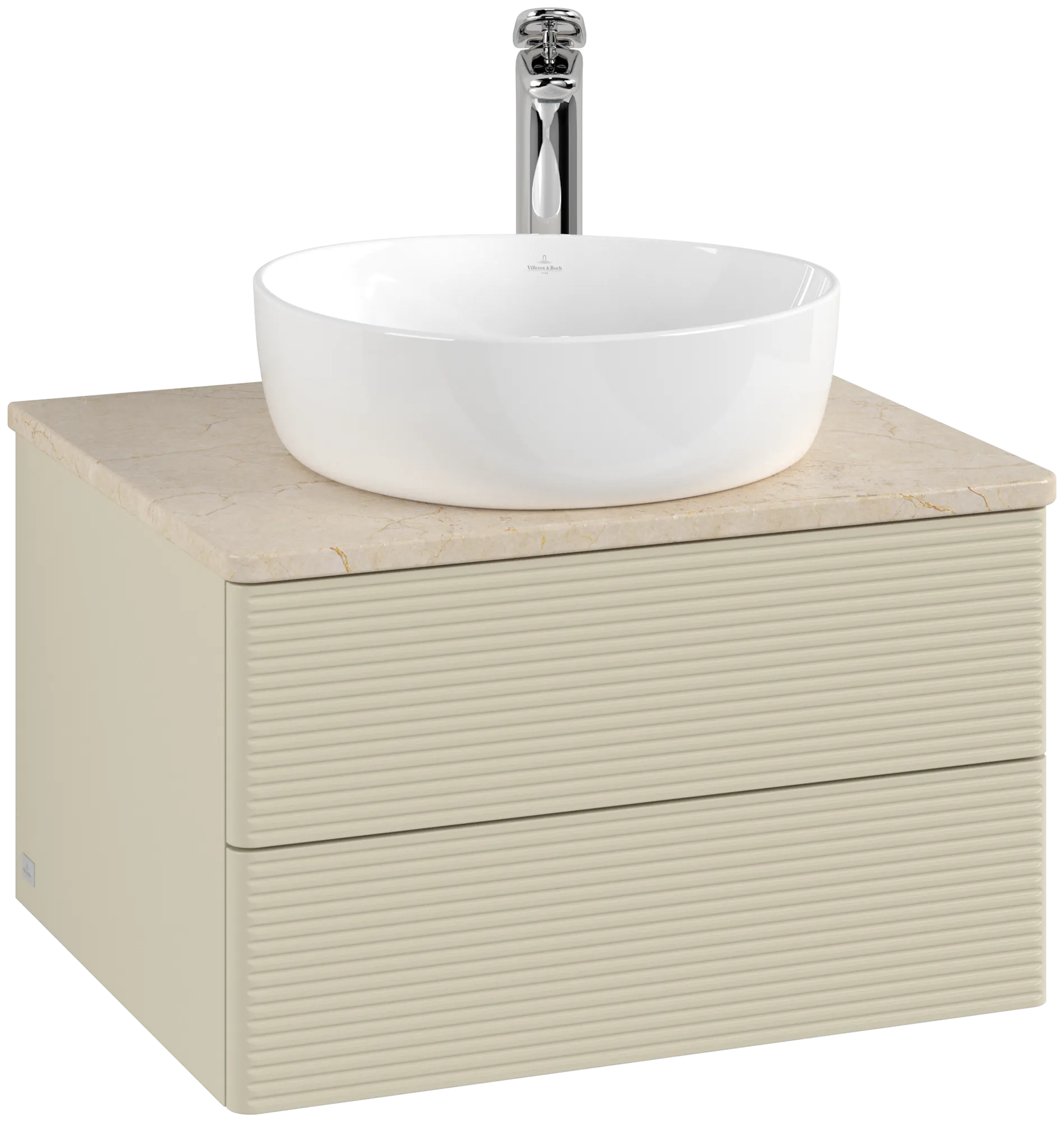 Villeroy & Boch Antao Waschbeckenunterschrank L18_5, 600x360x500 mm, Silk Grey Matt Lacquer / Botticino