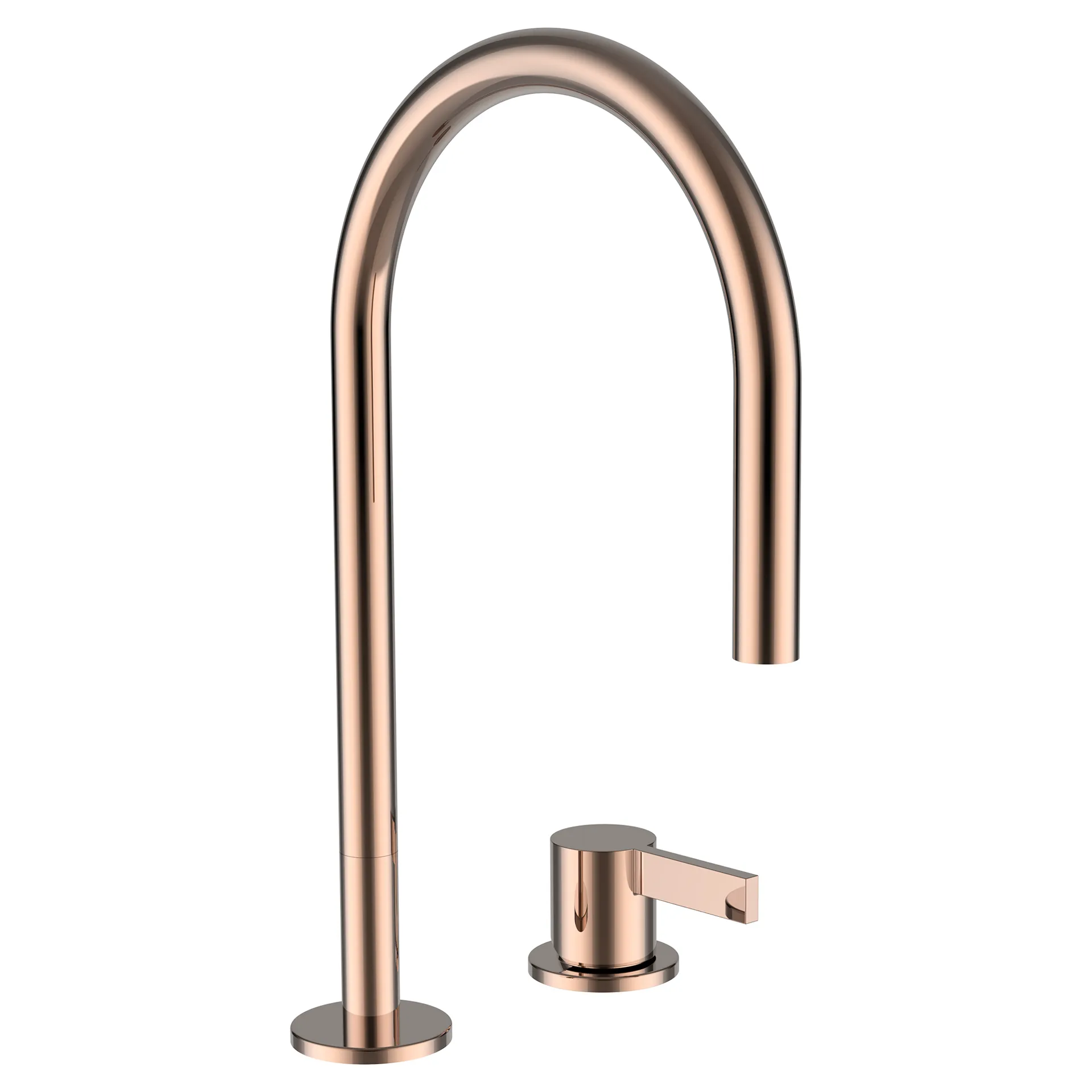 2-Loch-Waschtischmischer Kartell Schwenkauslauf Ausladung 166 mm ohne Ablaufventil PVD Roségold