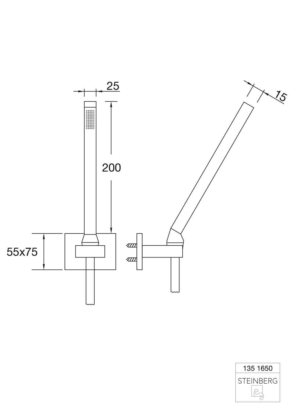Serie 135 Stabhandbrause 1/2, Wandhalter, Metallbrauseschlauch 150 cm chrom Serie 135 Stabhandbrause 1/2, Wandhalter, Metallbrauseschlauch 150 cm chrom
