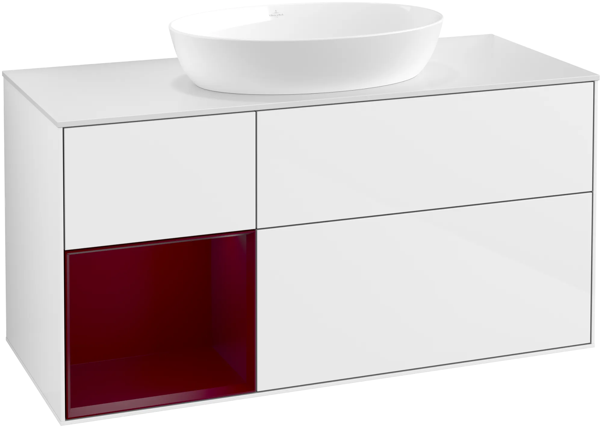 Villeroy & Boch Finion Waschbeckenunterschrank GA6 1200x603x501mm Glossy White Lacquer / Peony Matt Lacquer / Glass White Matt
