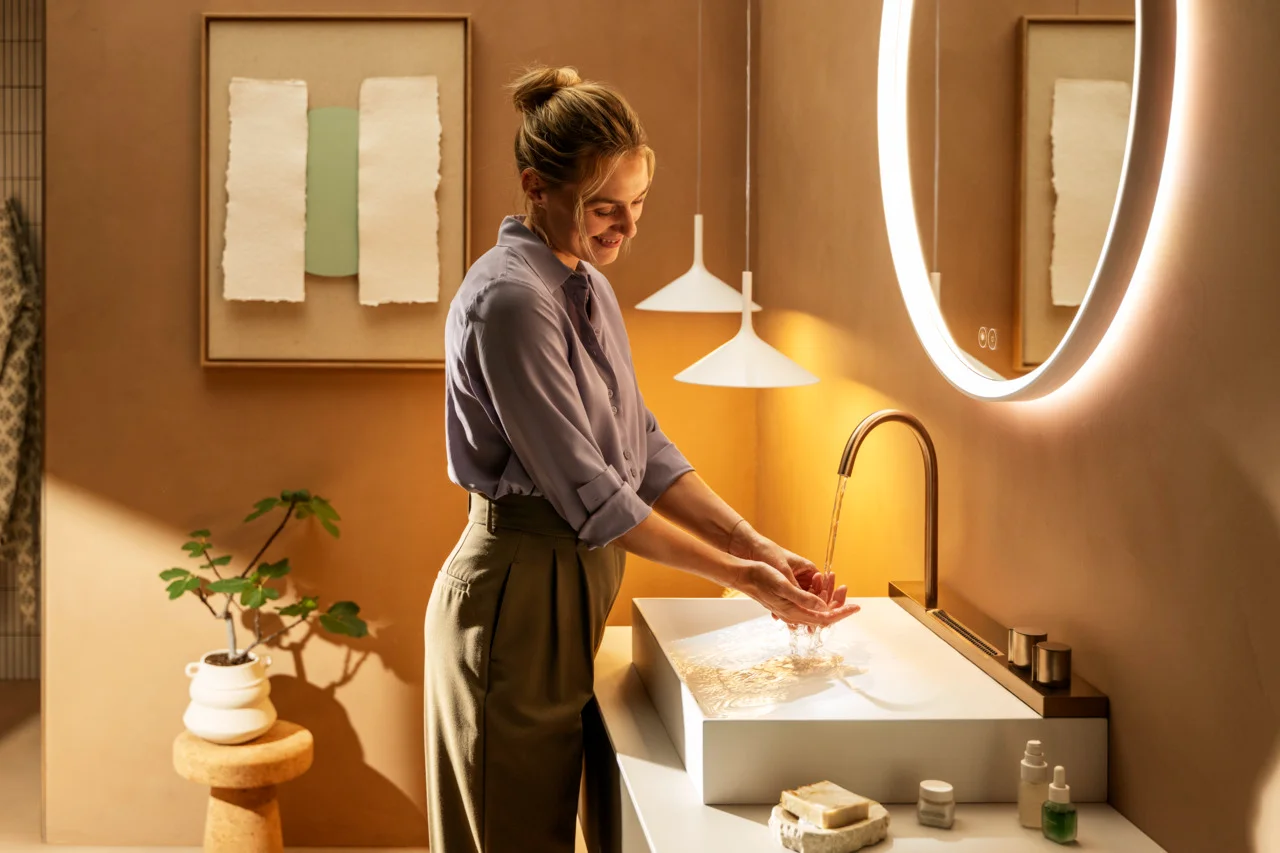 Hansgrohe Xarita S Spiegel 900/50 mit LED-Beleuchtung, kapazitivem Berührungssensor und AntiFog-Funktion in Mattweiß Hansgrohe Xarita S Spiegel 900/50 mit LED-Beleuchtung, kapazitivem Berührungssensor und AntiFog-Funktion in Mattweiß