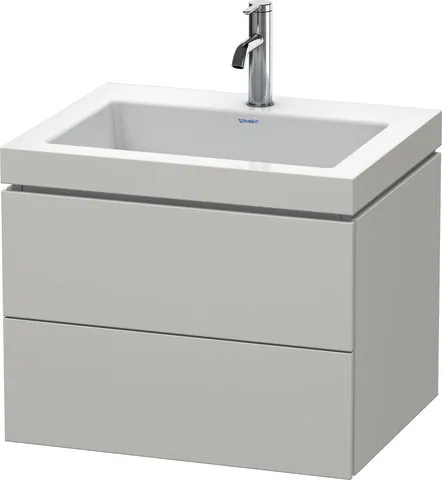 Duravit Möbelset c-shaped Set wandhängend wandhängend „L-Cube“ 60 × 50 × 48 cm Betongrau Matt