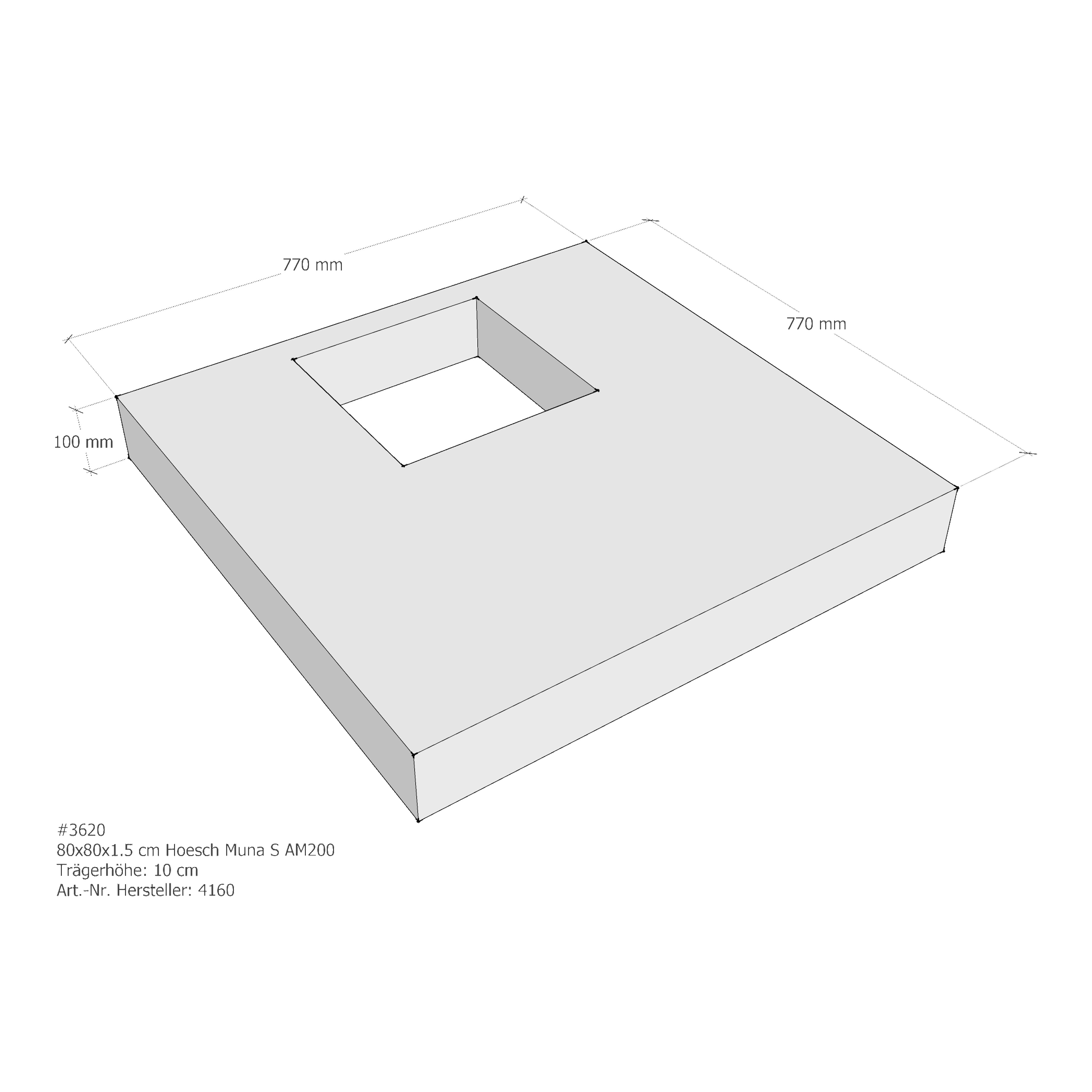 Duschwannenträger für Hoesch Muna S 80 × 80 × 1,5 cm