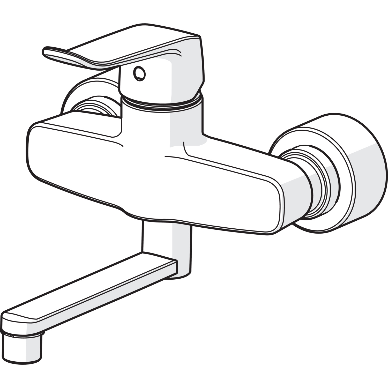 Einhand-Waschtischarmatur Bedienungshebel lang „Clinica“ Ausladung 227 mm in Chrom Einhand-Waschtischarmatur Bedienungshebel lang „Clinica“ Ausladung 227 mm in Chrom