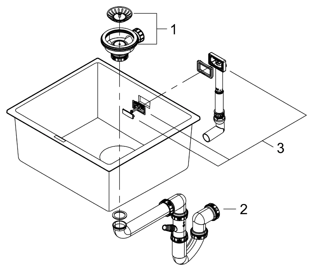 Grohe K700U Kompositspüle, Unterbau, granit schwarz Grohe K700U Kompositspüle, Unterbau, granit schwarz