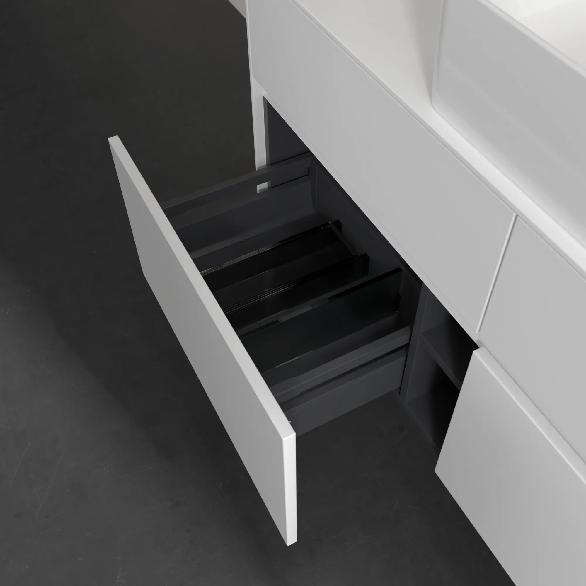 Villeroy & Boch Waschtischunterschrank „Collaro“ 1200 × 548 × 500 mm Weiß Matt, mit Beleuchtung, für Becken mittig