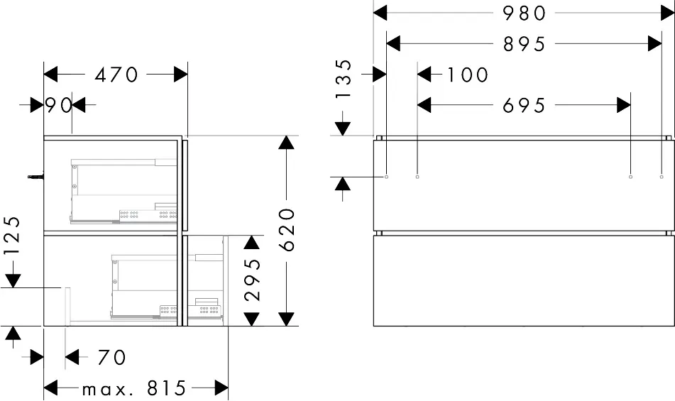 Hansgrohe Waschtischunterschrank „Xilesa E“ in Sandbeige Matt Hansgrohe Waschtischunterschrank „Xilesa E“ in Sandbeige Matt