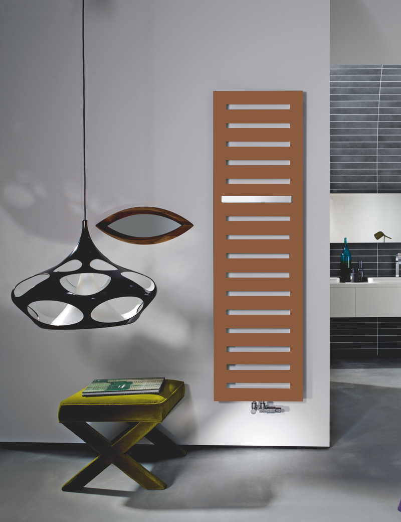 Zehnder Design-Handtuchwärmer „Metropolitan Bar“ mit Heizstab IHE 40 × 80,5 cm in Verkehrsweiß (RAL 9016, glänzend)