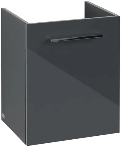 Villeroy & Boch Waschtischunterschrank mit Tür „Avento“ für Schrankwaschtisch 43 × 51,4 × 35,2 × 35,2 cm in Crystal Grey, Anschlag rechts, Soft Closing, 1 Tür